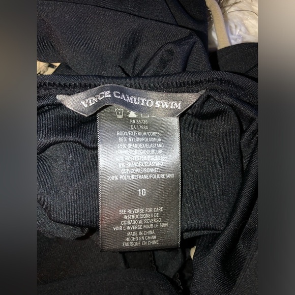 Vince Camuto Black and Gold Lace Up One Piece Swimsuit size 10 - Picture 11 of 14